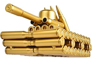 ingpro Gun Bullet Shell Shaped Army Tank Metal Sculpture, Gift for Men, Home,Office Desktop Decorations (Light Tank)