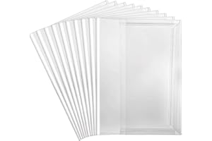 HJZHII 10 Pcs Plastic Book Covers, Books Cover Notebook Protector Transparent Waterproof Clear Book Cover 12.2 x 8.38 in Covers for Books with 10 Stickers