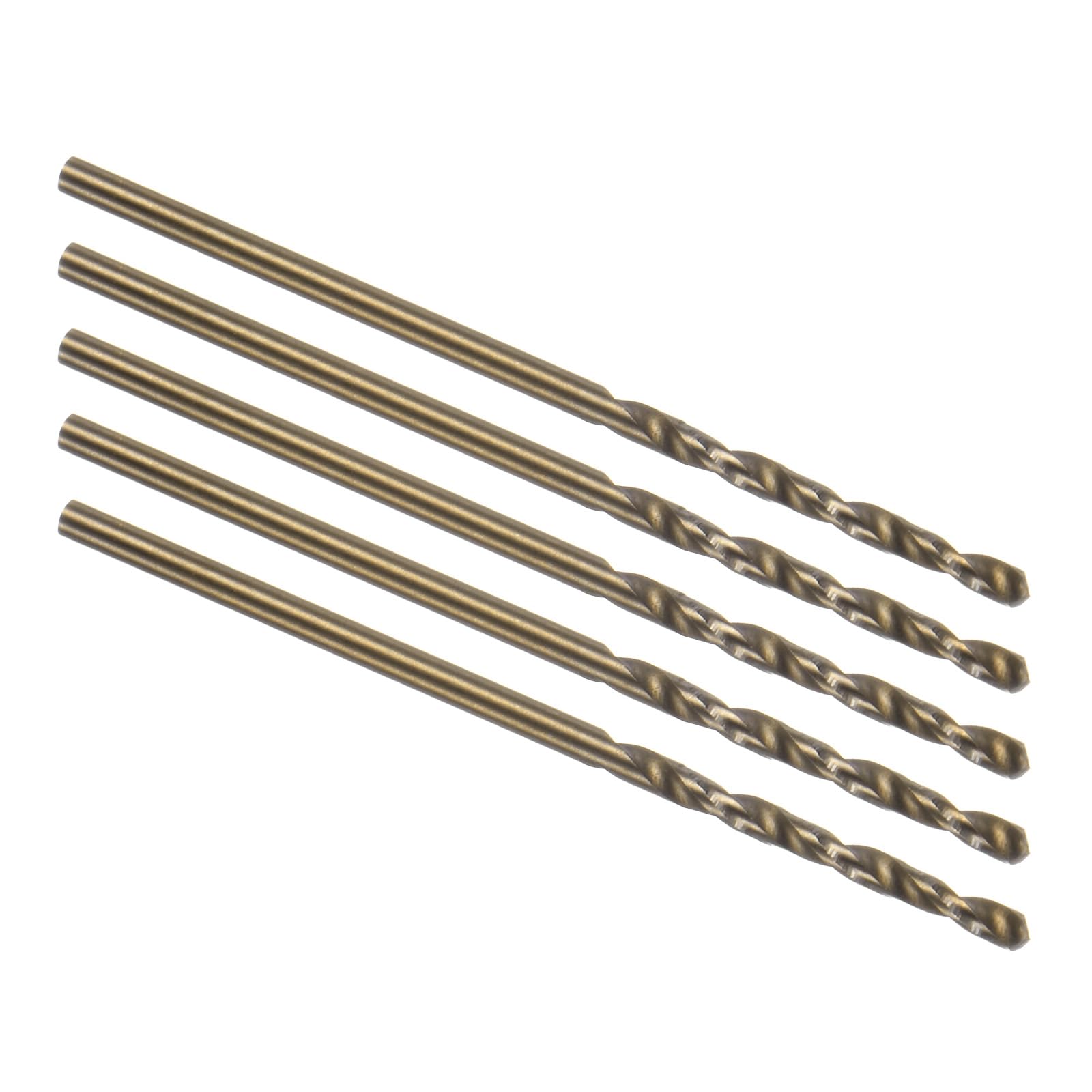 Kozelo 5PCS Twist Drill Bit - [1/16"] M35 High-Speed Steel Cobalt Round Shank Jobber Bit Set Dark Gold for Metal Wood Plastic Steel Use, 20mm/0.79" Blade Length — image 1