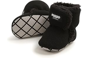 Ohwawadi Infant Baby Boots Boys Girls Cozy Fleece Slippers Snow Boots Winter Baby Girl Shoes Warm Baby Crib Footwear for Newborn Toddlers