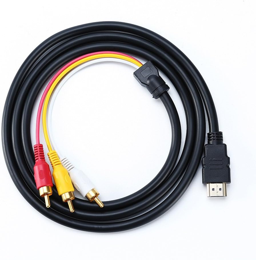 Merkmak 5ft 1.5m HDMI to 3 RCA Male AV Video Audio Converter Adapter Cable for HDTV PC 1080P