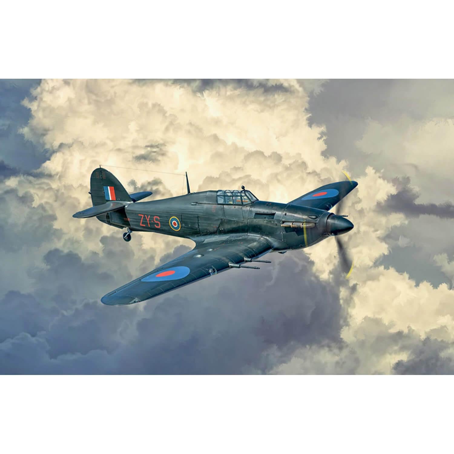 Italeri 2828 1:48 Hurricane Mk.II C Model Building Kit, Standing Model Building, Crafts, Hobby, Gluing, Plastic Kit, Detailed, Grey