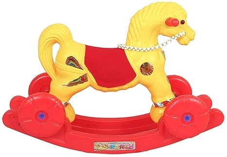 Khushi Trades 2-in-1 Horsey Rocker/Ride-on Toy for Kids Birthday Gift for Kids/Boys/Girls (Yellow)