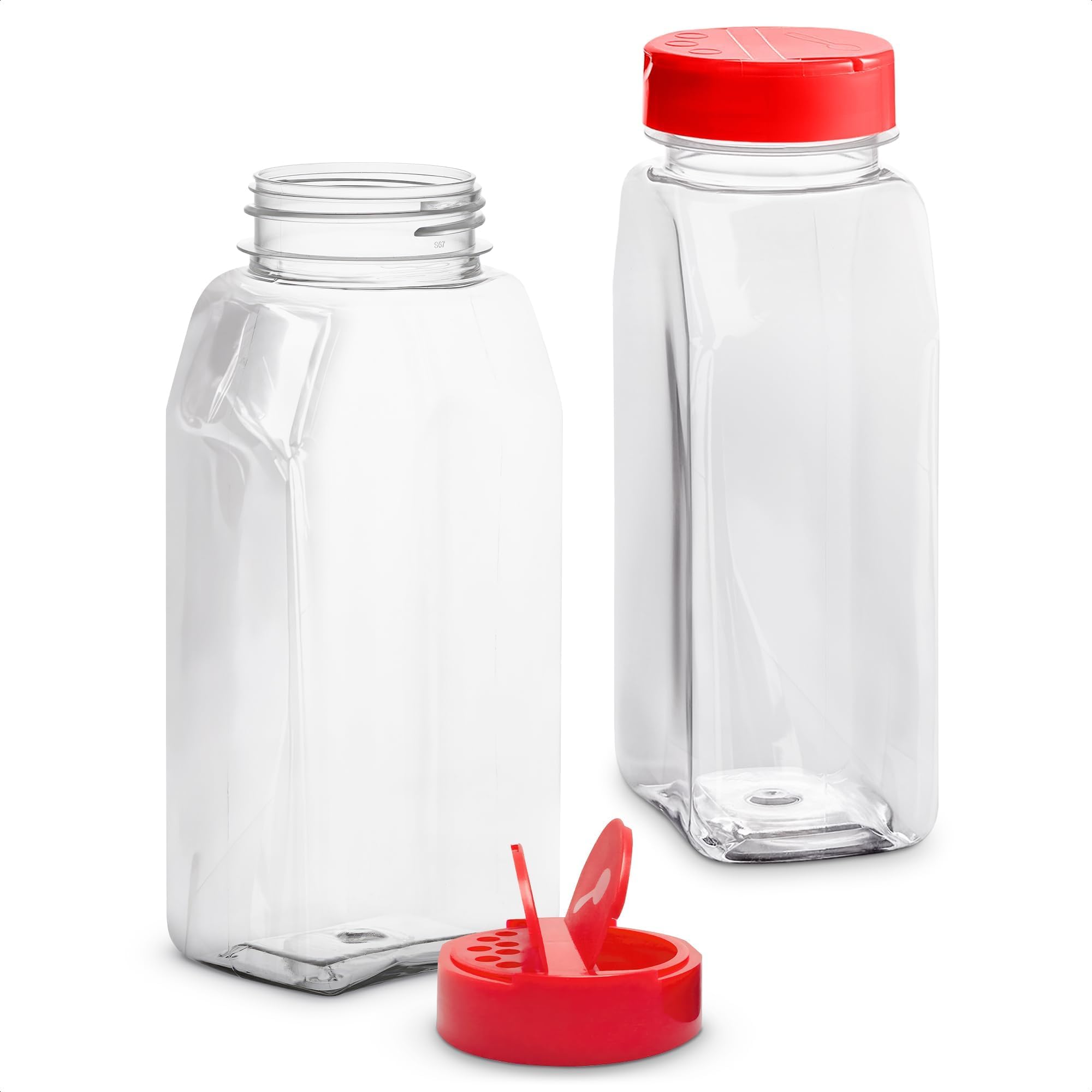 Photo 1 of 2 Pcs Large Seasoning Shaker – 32oz Large Seasoning Containers with Dual Shake Lids for Spices and Herbs, Transparent Design with Wide Mouth for Easy Filling, Durable Odor-Resistant Plastic Material
