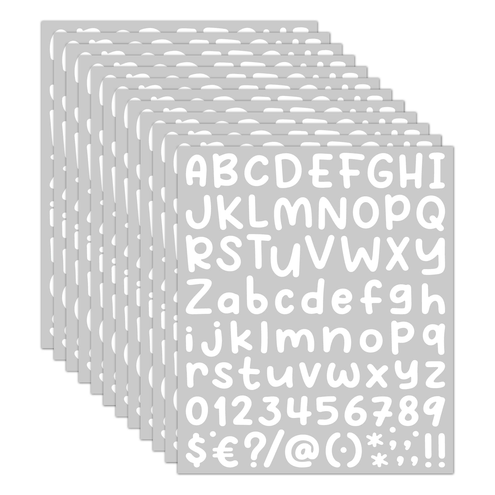 Alphabet Sticker, DIY Number Letter Decals Script Pantry Labels for Signs, Door, Window, Car, 1 Inch (White Cute)