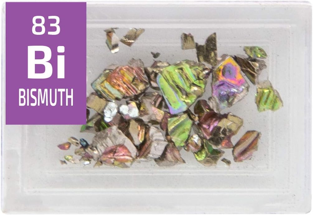 PEGUYSBismuth Metal Crystals Element Sample in a Mini PEGUYS Periodic Element Tile