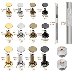 Selizo 480 Sets 4 Colors 3 Sizes Leather Rivets