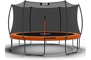 LeJump Outdoor Springless Trampolines 14FT 12FT 10FT Non-Spring ASTM Approved Recreational Big Trampoline with Enclosure Net 