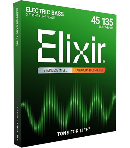 Elixir 14702 Cordas de aço inoxidável 4 cordas para baixo com
