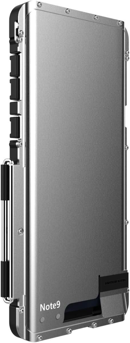 Armor King Outdoor Dropproof Shockproof Flip Cover for Samsung Galaxy Note 9 Stainless Steel Heavy Duty Clamshell (Silver)