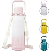 BJPKPK Insulated 50oz Thermal Water Bottle with Lid and Carry Handle Dishwasher Safe Stainless Steel Water Bottles for Outdoor,Pink Pearl