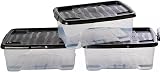 Storm Trading Group 5 x 30 Litre Under Bed Storage Boxes Clear Lids Stackable view 3