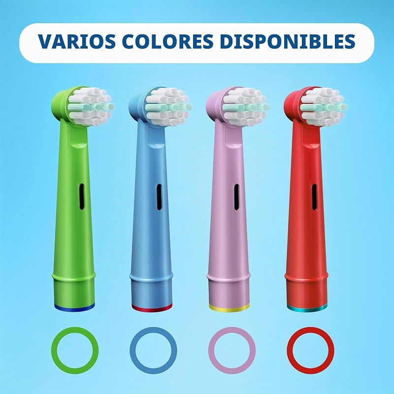 8 cabezales de repuesto para cepillo de dientes eléctrico para niños compatibles con Braun Oral B — foto 4 de 6
