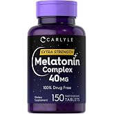 Carlyle Melatonin 40mg Complex | 150 Fast Dissolve Tablets | Extra Strength Support | with Ashwagandha and Chamomile | Vegetarian, Non-GMO, Gluten Free Supplement