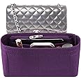 Lckaey Bag Organizer Insert for Classic Flap mini bag Shaper Purse Insert - Premium Handbag Felt Organizer 2009Purple-mini
