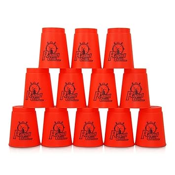 2 x HC-Handel 916247 12er Set Stapelbecher Stapel Becher Schnellstapeln sortiert