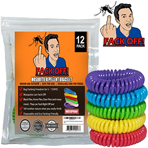Fack Off! Insect Repellent, Stretchable Band (12 Pack) - Funny Gifts