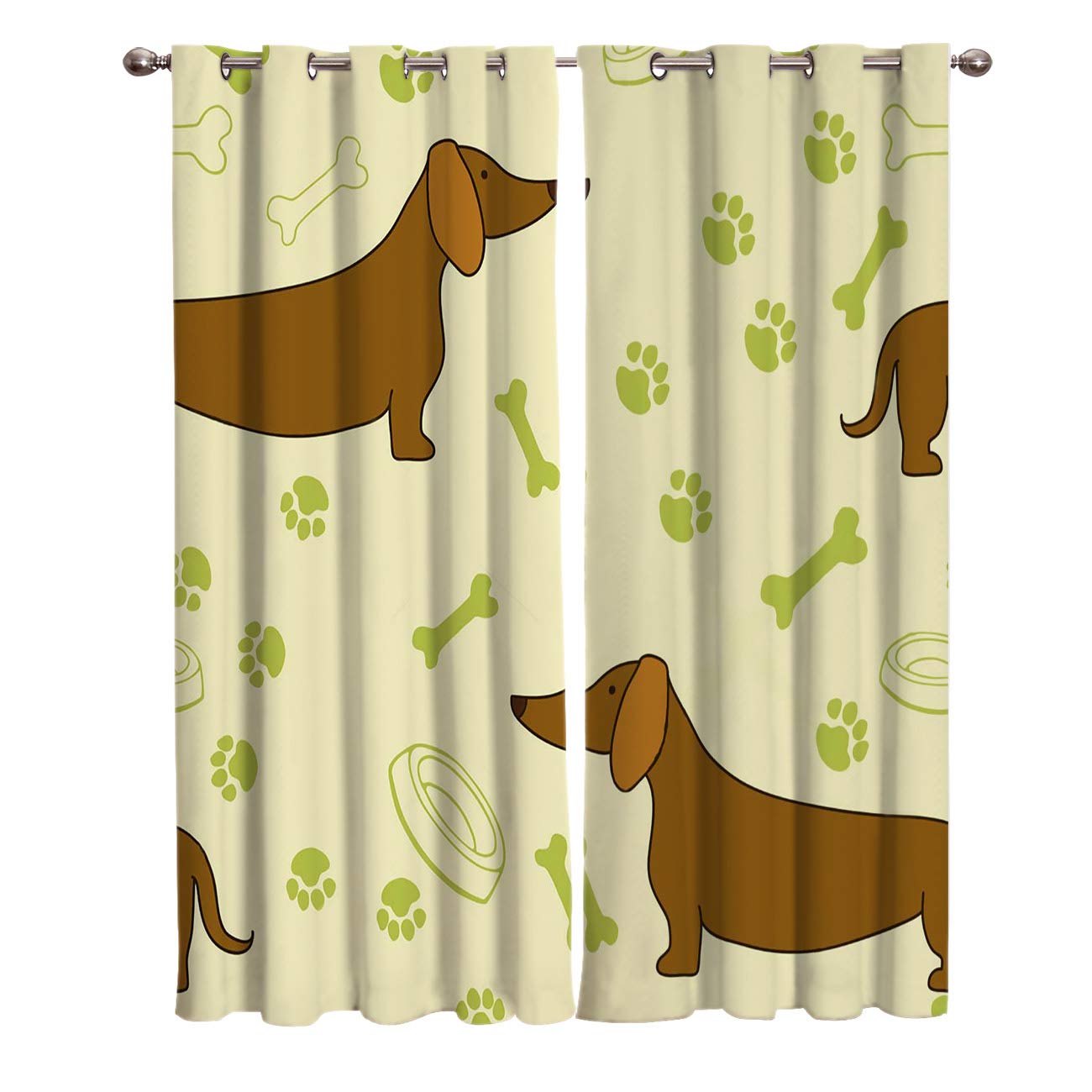 Window Treatments Curtains Room Window Panel Set For Living Dining Bedroom Dachshund Dog 27 5 By 39 Inch 2 Panels