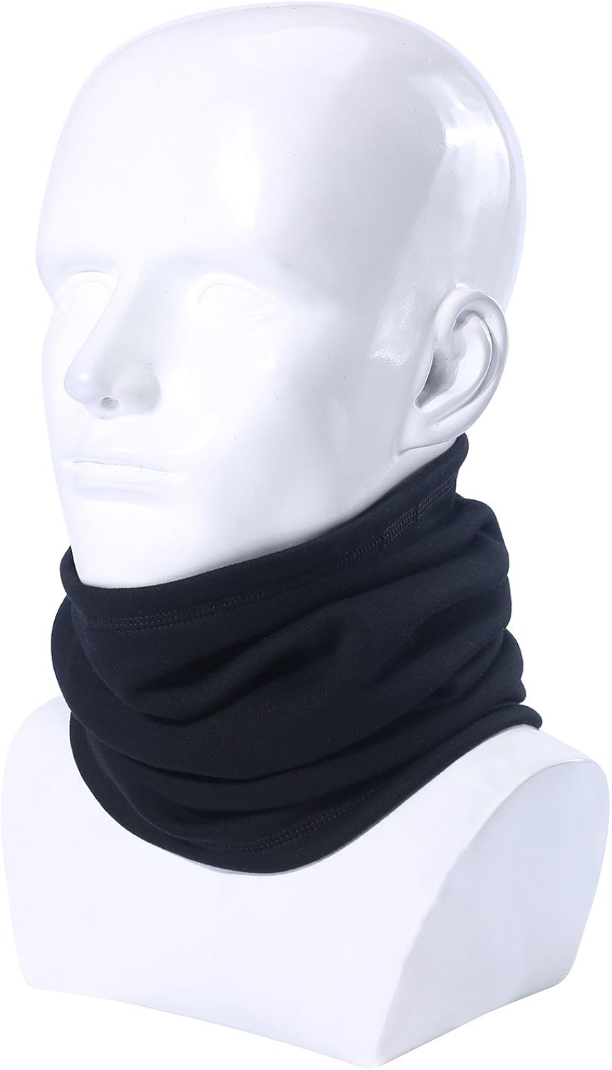 Neck Gaiter Warmer Windproof Mask Fleece - Face Mask Black: Clothing