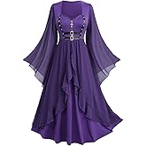 ROSE GAL Plus Size Women Renaissance Costume Victorian Medieval Fairy Bell Sleeves Irish Halloween Cosplay Dress