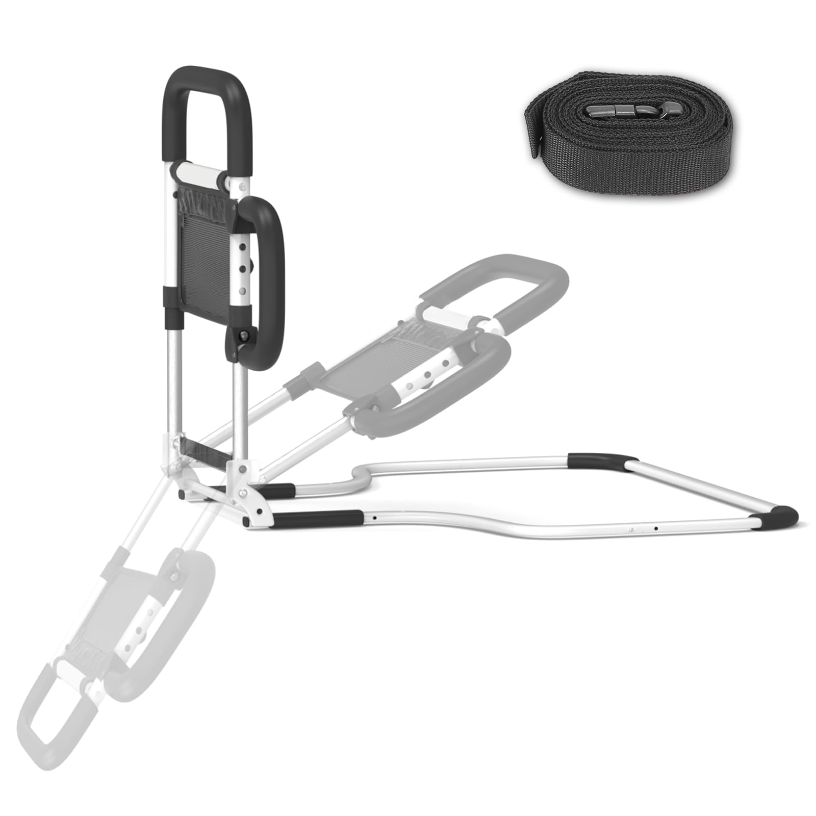 Photo 1 of Ojiud Foldable Bed Rails for Elderly Adults Safety with Three Storage Pockets, Adjustable Bed Assist Rails for Seniors,Portable & Sturdy Grab Bar Bed Cane for King/Queen/Full/Twin 27"