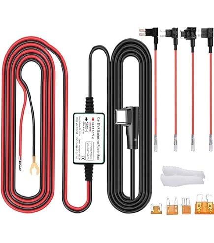 Kit De Câblage Hardwire Micro USB Pour Dashcam – 12-24V Vers 5V 3A Avec Écran LED, Protection Basse Tension Et Surveillance 24h