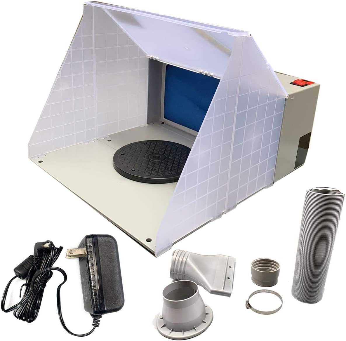 Cozyel Airbrush Portable Hobby Airbrush Spray Booth for Painting All Art, Cake, Craft, Hobby, Nails, T-Shirts & More. Includes 5.6 Feet Exhaust Extension Hose