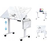 ERGO COLLECT 3-in-1 Standing Drafting Desk with 90&deg; Tilt Whiteboard, 35&times;24" | Multipurpose Electric Height Adjustable Whiteboard Table, Tilting Dry Erase Top, Lockable Casters for Meetings Home &amp; Office