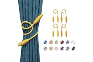 NICEEC 4 Pack DIY Curtain Tiebacks Clips Crystal Decorative Creative Twist Drape Tie Backs European Style Random Modelling Curtain Holdbacks for Home Kitchen Office Window Drapery (Gold)