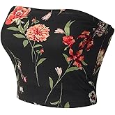 MixMatchy Women's Double Layered Basic Casual Strapless Backless Bandeau Bra Tube Tops