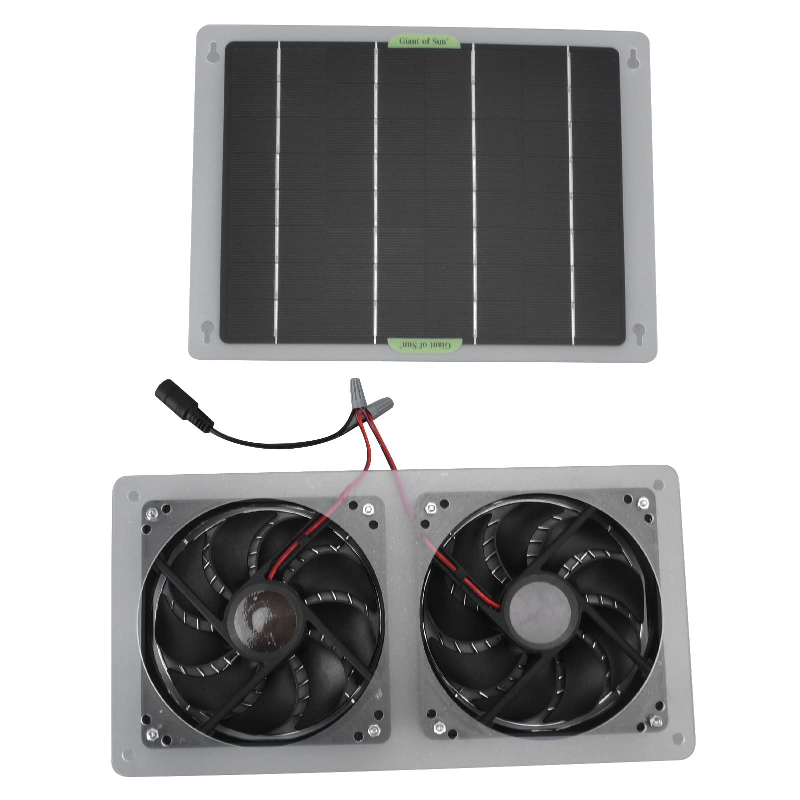 CUEI Solar Panel Fan Kit, 100W 12V Outdoor Waterproof Solar Powered Dual Fan Kit for Chicken Coop, Greenhouse, Pet House, Shed, Window Exhaust, Ventilation Project