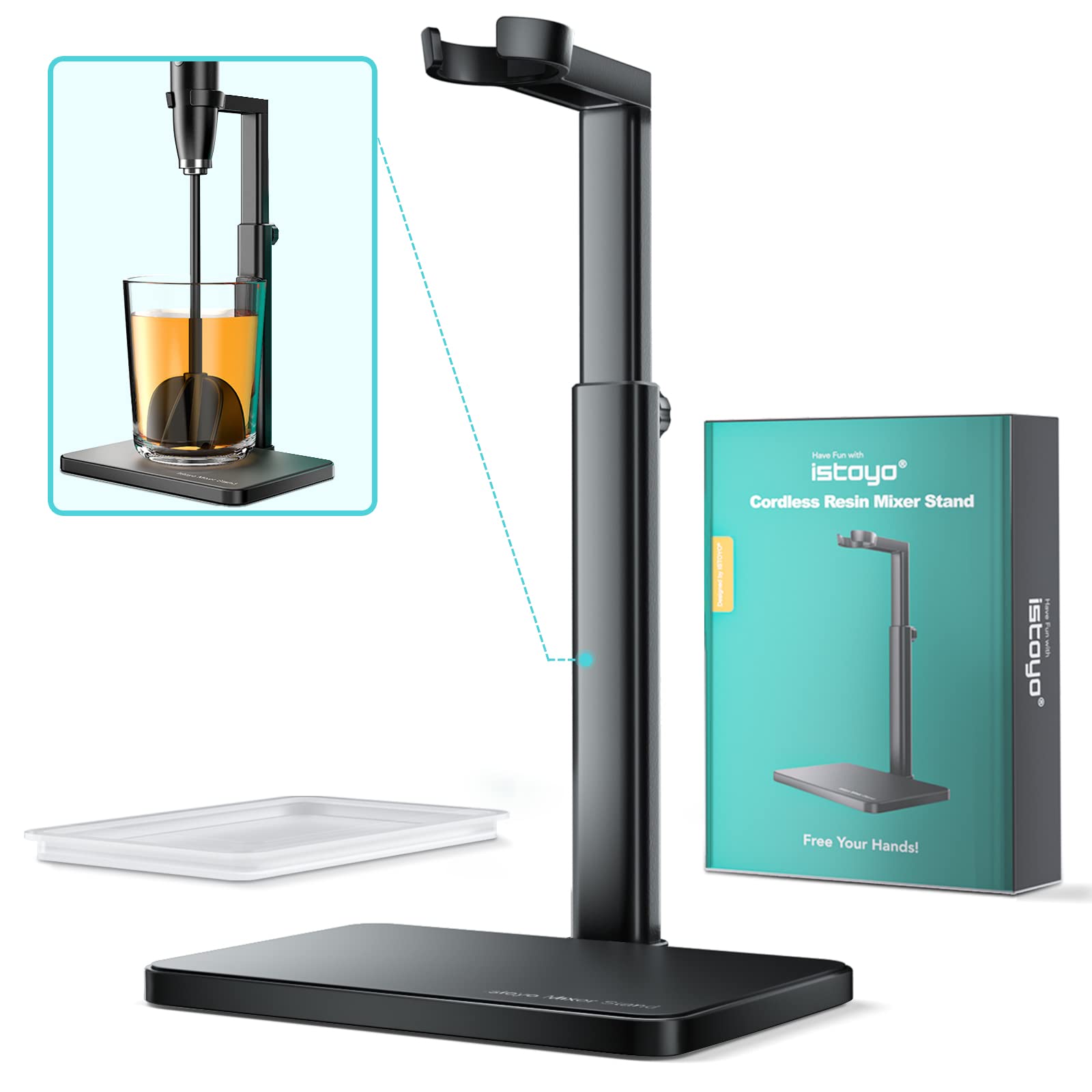 ISTOYO Premium Resin Mixer Stand, Applicate For Resin Mixer Pro&Ultra，Free Your Hands From Epoxy Resin making, Resin Molds Mixing, DIY Crafts