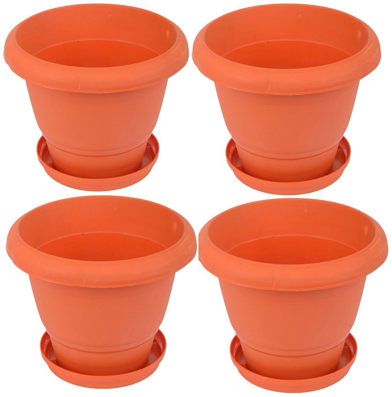 Samruddhi Plastic Flower Pot with Tray 