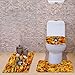 HUGS IDEA Cool 3D Dinosaur Animal Pattern Non-Slip Soft Bath Mat Set with Rug/Contour/Lid Cover (3piece)