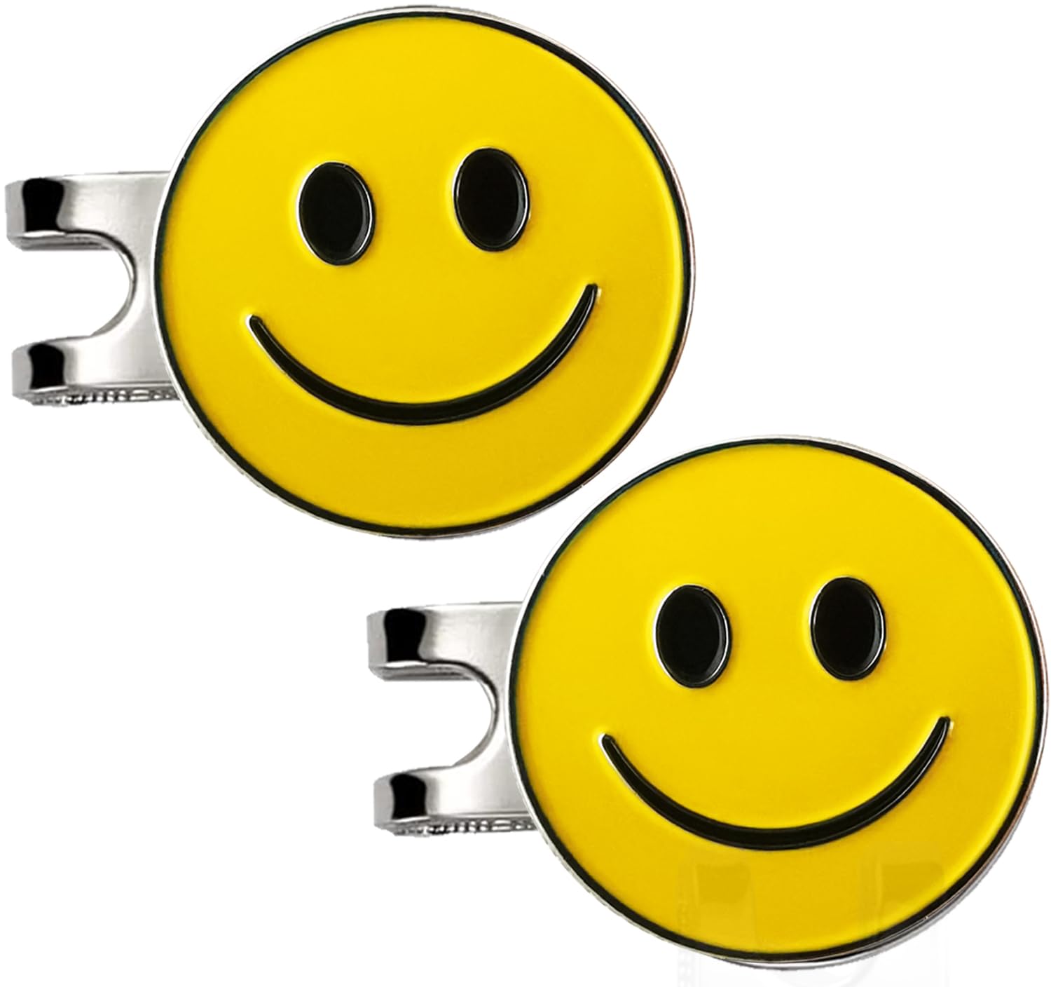 Adhere Golf ball Markers Soft Enamel golf ball markers with strong Magnetic Hat Clip, A Premium Golf Gifts for Golfer (2pcs Smile)