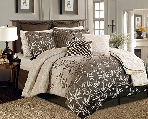 Amazon Com 12 Pieces Brown Beige Bamboo Leaves Tropical Comforter