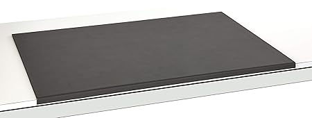 Luxentury Schreibtischunterlage Schreibunterlage Leder Kantenschutz: 88x59 cm Echtleder abgewinkelt Auflage schwarz rutschfes