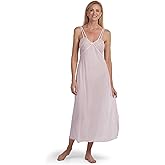 Miss Elaine Long Silk Essence Nightgown, Vintage Sheer Gown, Lace Top & Adjustable Straps, Sleepwear & Loungewear