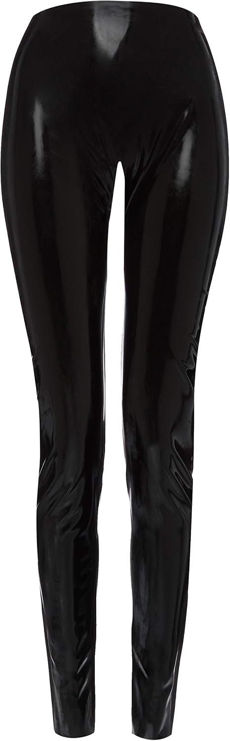 The Latex Collection Crotchless Latex Leggings, Black, Small, Black (Nero 001)
