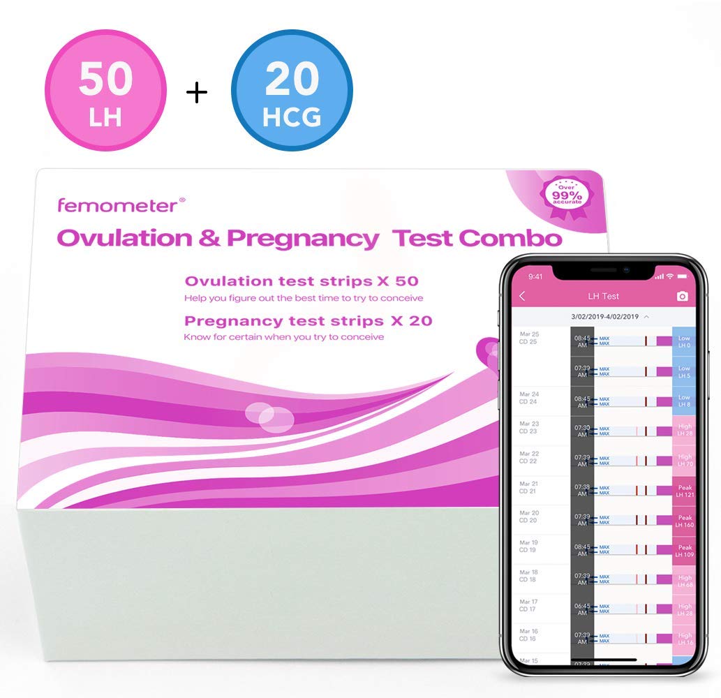 Strips Test Pregnancy 20 and Strips Test Ovulation 50 Femometer Combo