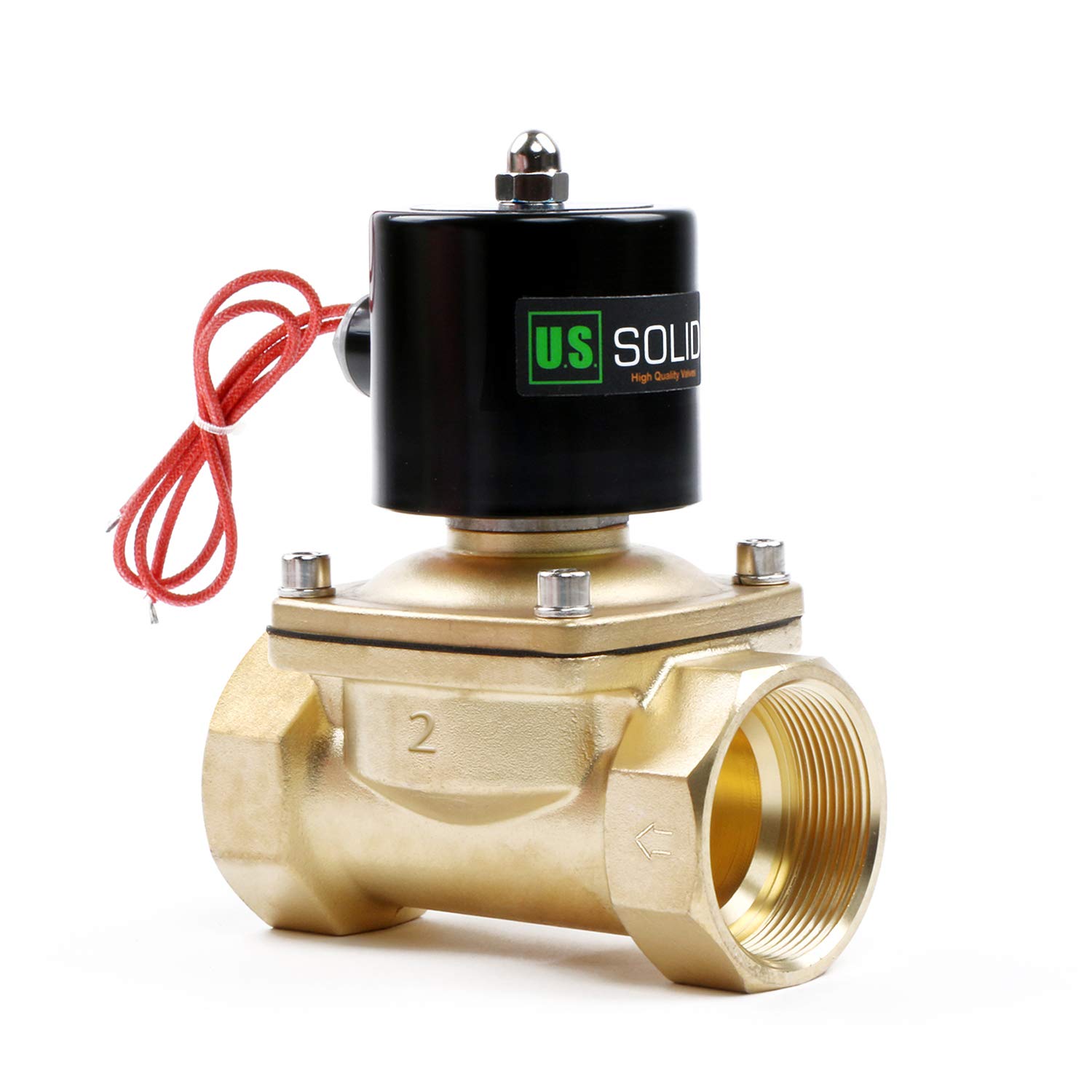Photo 1 of U.S. Solid 2" Brass Electric Solenoid Valve 12VDC, Normally Closed (Non-potable Water, Diesel)