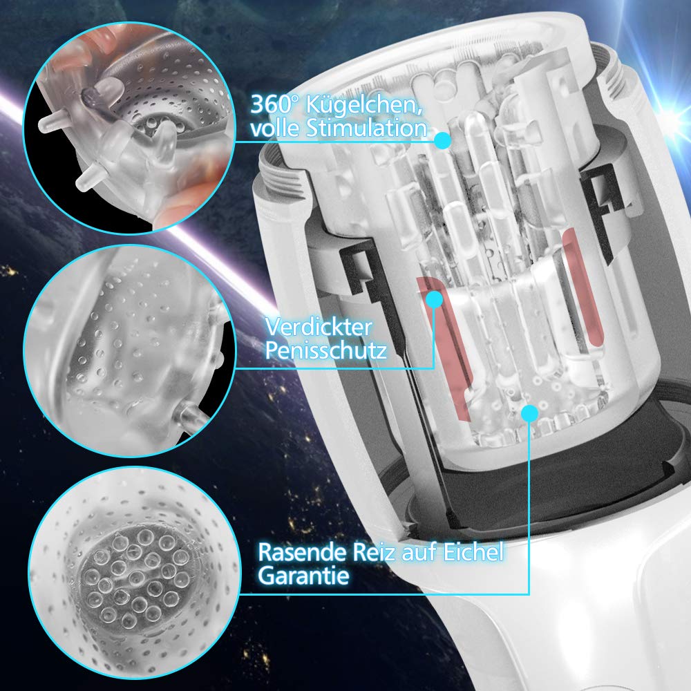 Elektrische Masturbatoren Cup Automatische Masturbieren Mann mit 360° Rotation Masturbator mit 3D Vagina Sexspielzeug für Männer mit 8 Drehungsmodi Touch- Taste Erotik