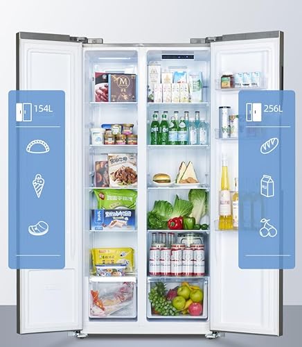 TUJOBA Side-by-Side Refrigerators, No Frost Freestanding Freezer
