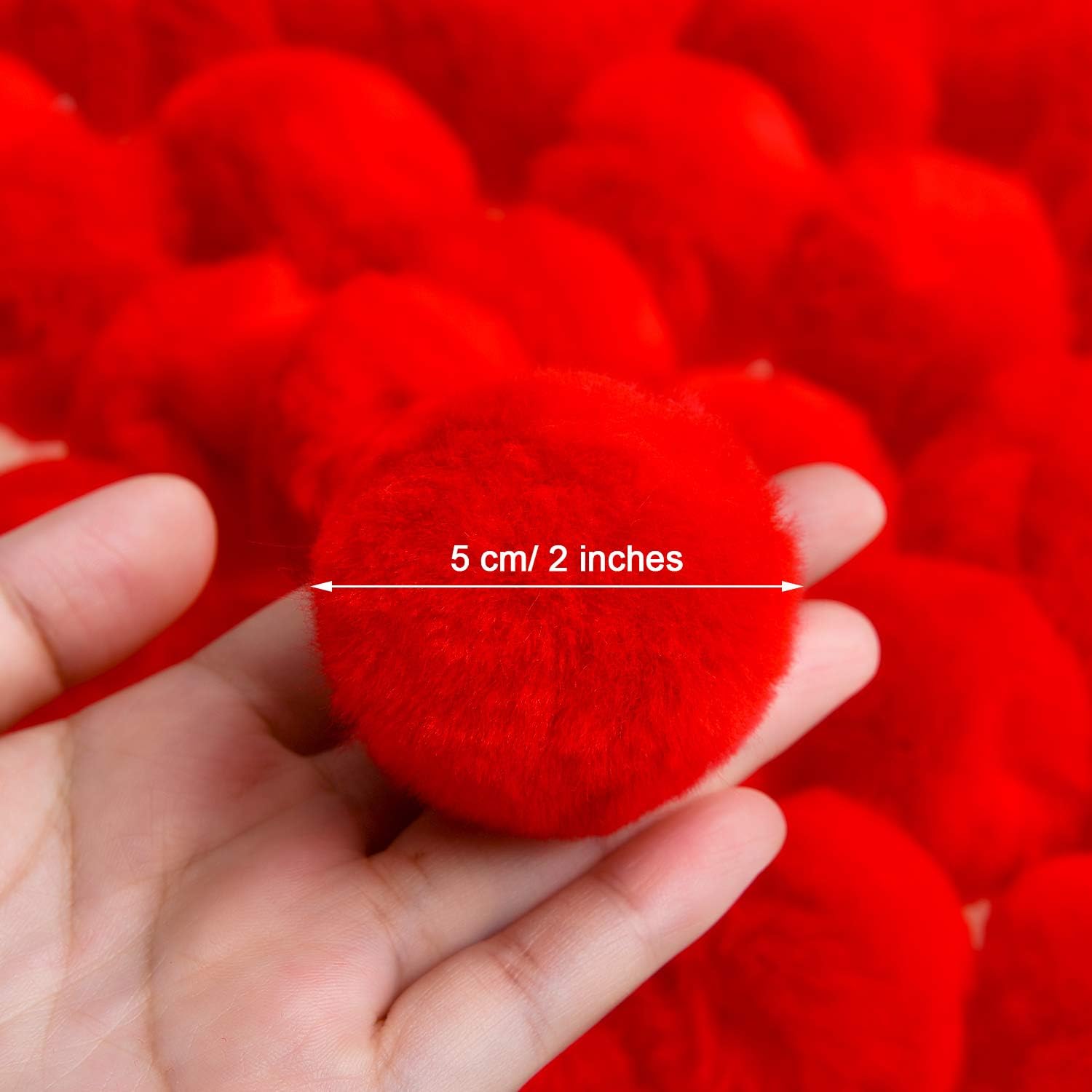 30 Pieces Acrylic Pom Poms Large Red Pompoms Halloween Costume Pom Balls Fluffy Pompom Balls for DIY Crafts Halloween Costume Supplies Party Decorations, 2 Inches: Home & Kitchen