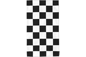 Perinsto Black and White Checkered Print Hand Towel Racing Checkerboard Decorative Fingertip Towels Multipurpose for Bathroom Kitchen Gym and Spa, 27.5" X 15.7"