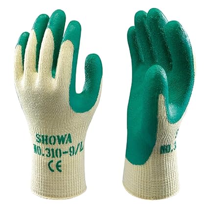 Gardening Gloves Showa 310 Grip Green Gloves - Tool Handler - Medium
