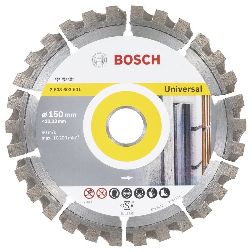 Bosch 2608603631 Diamond Cutting Disc, Silver/Grey, 150 x 22.23 mm
