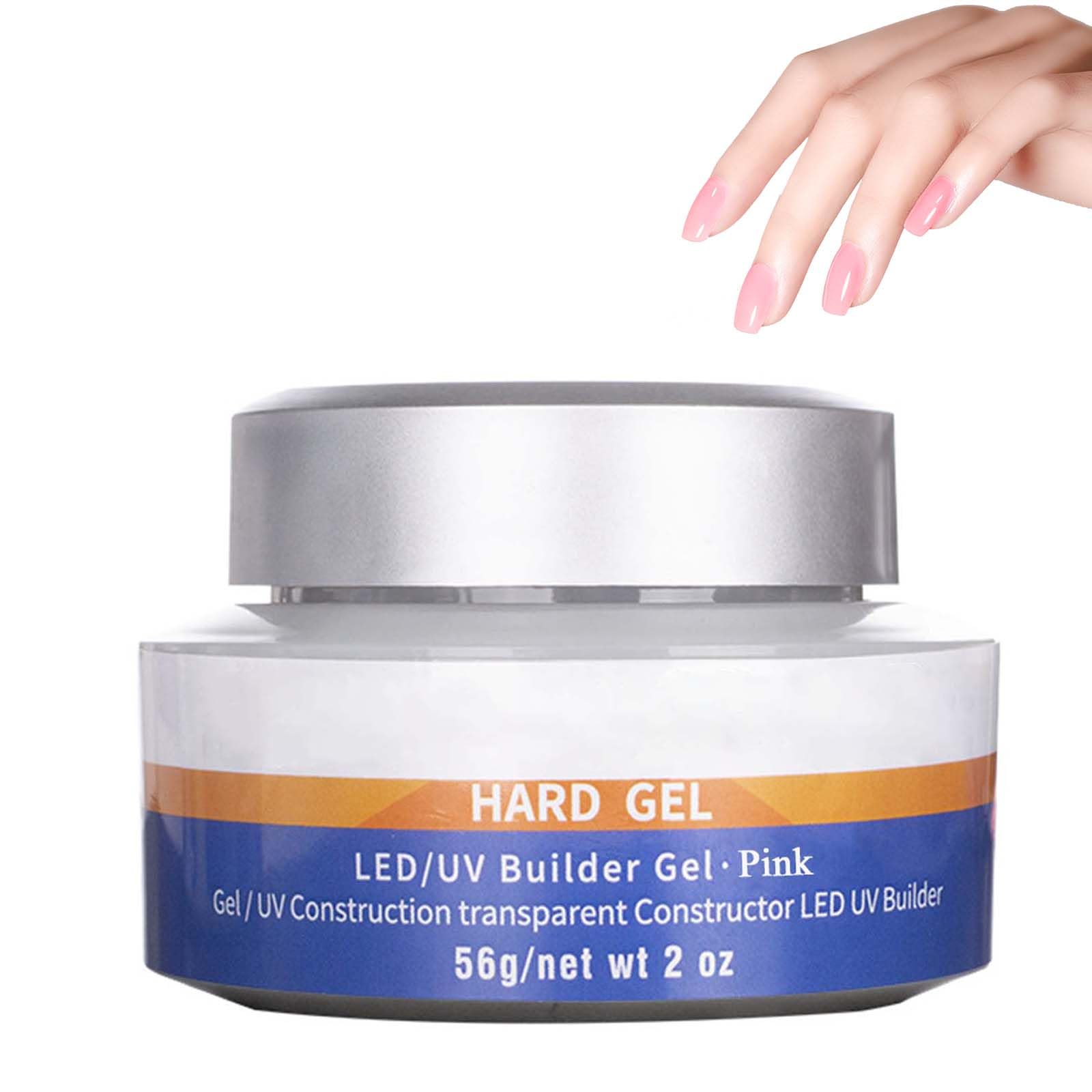 Builder Pink Nail & Gel - UV/LED Base for Strong Nails - Extensions and Art - Solid Gel for Home DIY