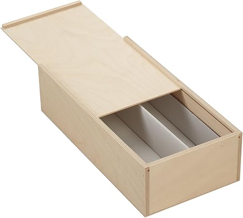 10 x caja de madera con tapa deslizante para 2 x 0,7 litro botellas - Tamaño:
