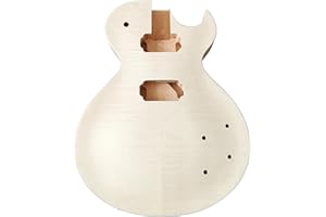 AYUBOUSA Guitar Body Unfinished Electric Guitar Body Set in Mahogany Body AAA Flamed Maple Top Set-Neck H-H Pickups